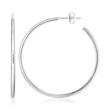 Sterling Silver Rounded Polished Hoop Earrings RCJ