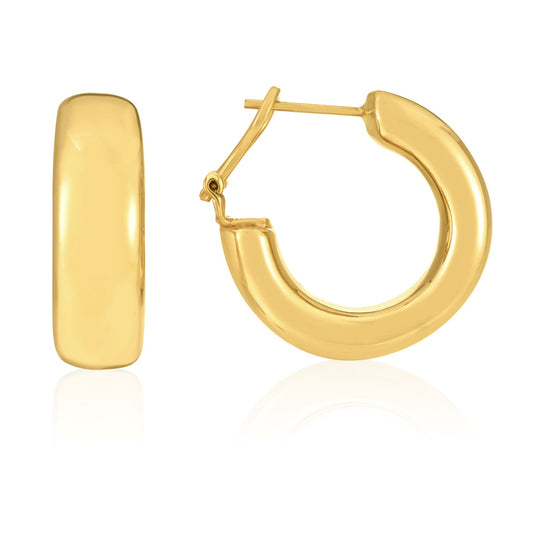 14k Yellow Gold Large Omega C Hoops RCJ