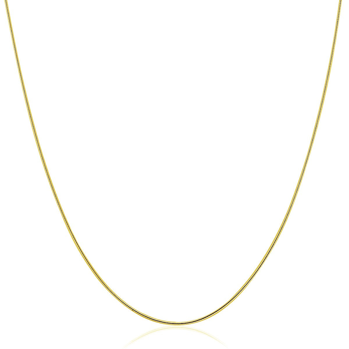 14k Yellow Gold Thin Motif Round Omega Necklace RCJ