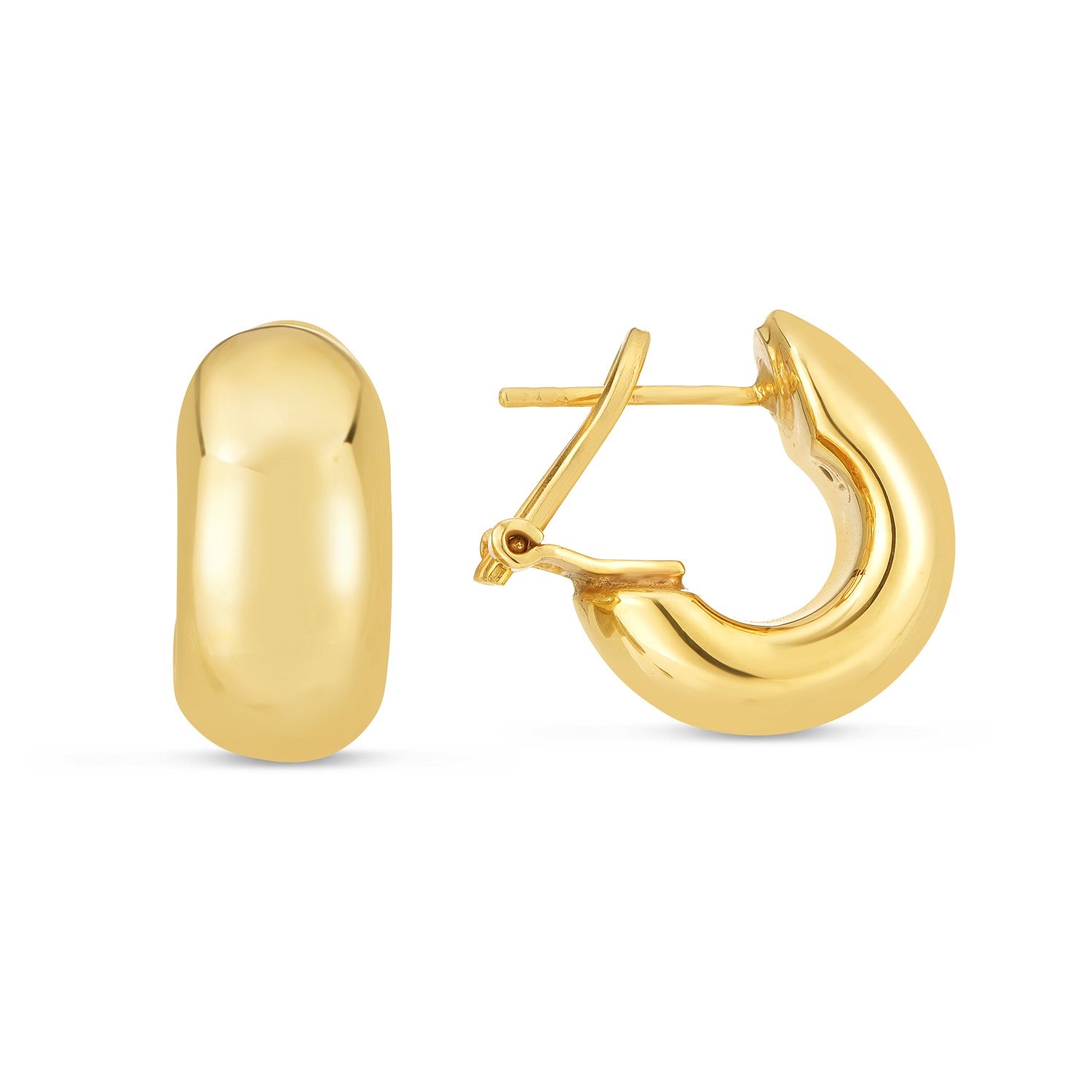 14k Yellow Gold Small Omega C Hoops RCJ