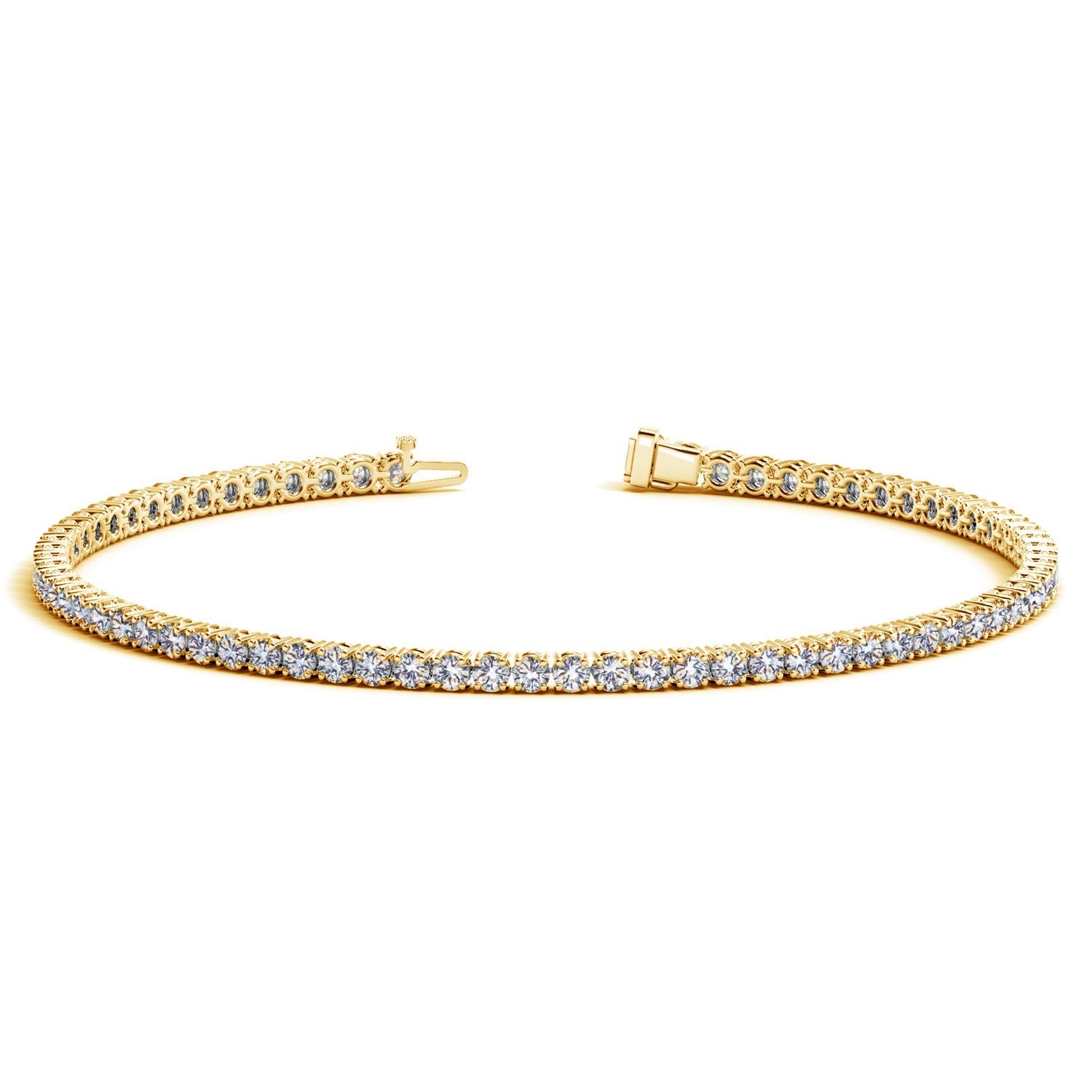 Lab Grown Round Diamond Tennis Bracelet in 14k Yellow Gold (2 cctw F/G  VS2/SI1) RCJ