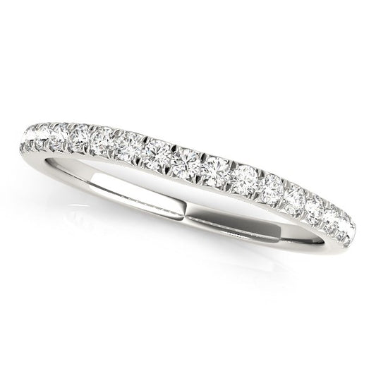 14k White Gold Curved Style Diamond Wedding Ring (1/3 cttw)Monde Trend