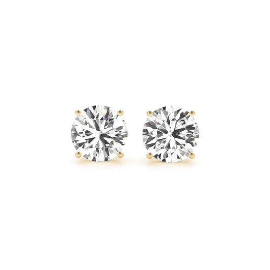 4 cttw Certified IGI Lab Grown Round Diamond Stud Earrings 14k Yellow Gold (G/VS2) RCJ