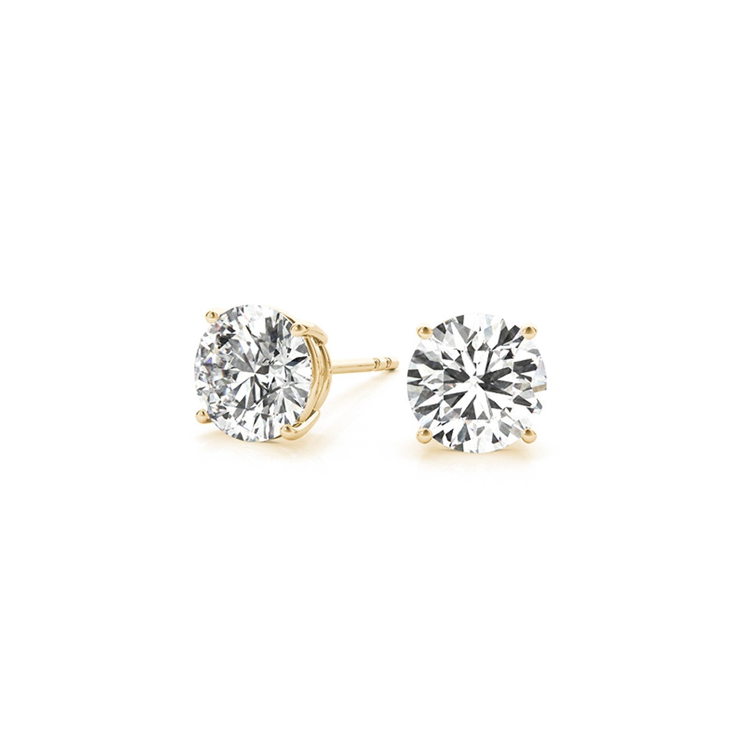 4 cttw Certified IGI Lab Grown Round Diamond Stud Earrings 14k Yellow Gold (G/VS2) RCJ