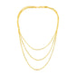 14k Yellow Gold Three Strand Herringbone Chain Necklace RCJ