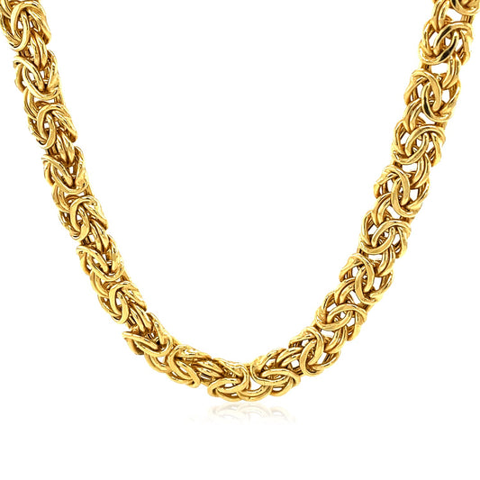 14k Yellow Gold Byzantine Motif Chain Necklace RCJ