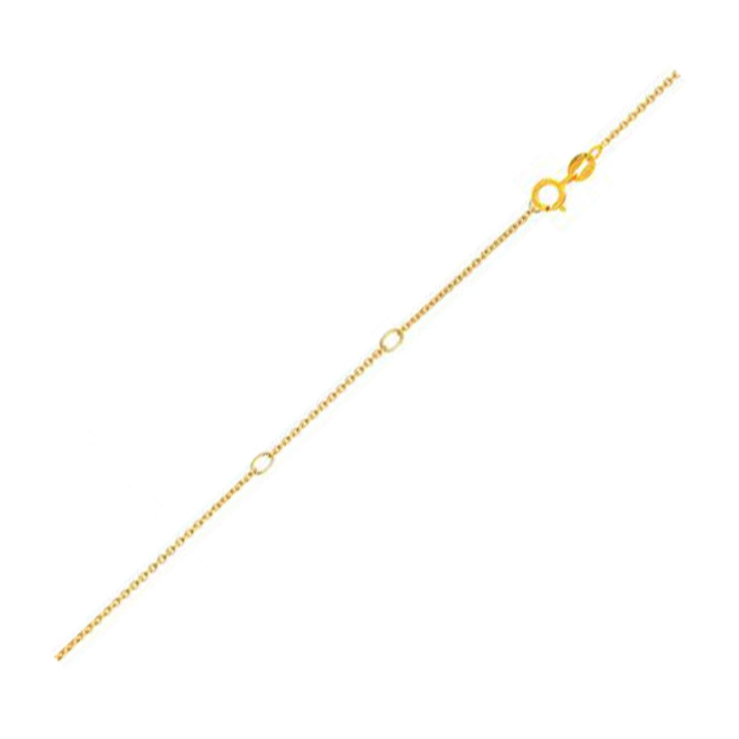 Double Extendable Diamond Cut Cable Chain in Yellow Gold (0.68 mm) RCJ