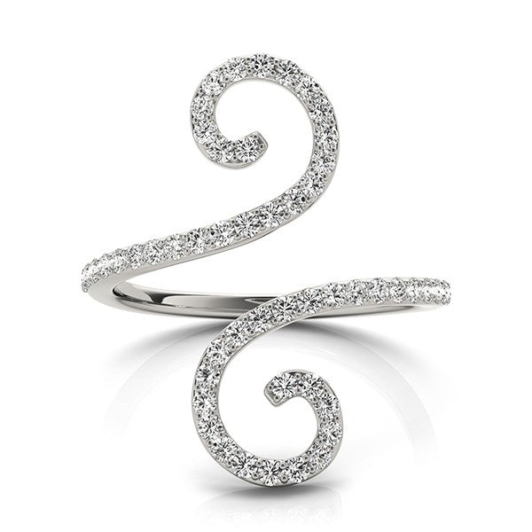 14k White Gold Diamond Open Flourish Style Ring (1/2 cttw)Monde Trend