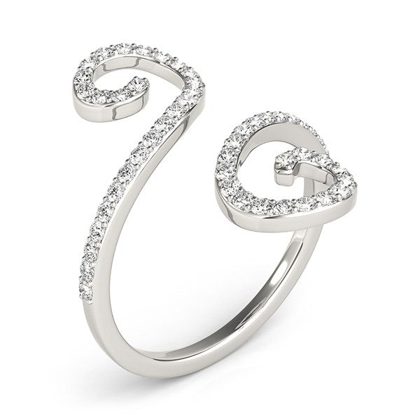 14k White Gold Diamond Open Flourish Style Ring (1/2 cttw)Monde Trend