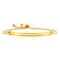 14k Yellow Gold Smooth Curved Bar and Lariat Style Bracelet (1.00 mm) RCJ