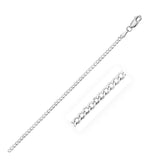 2.6mm 14k White Gold Curb Link Anklet RCJ