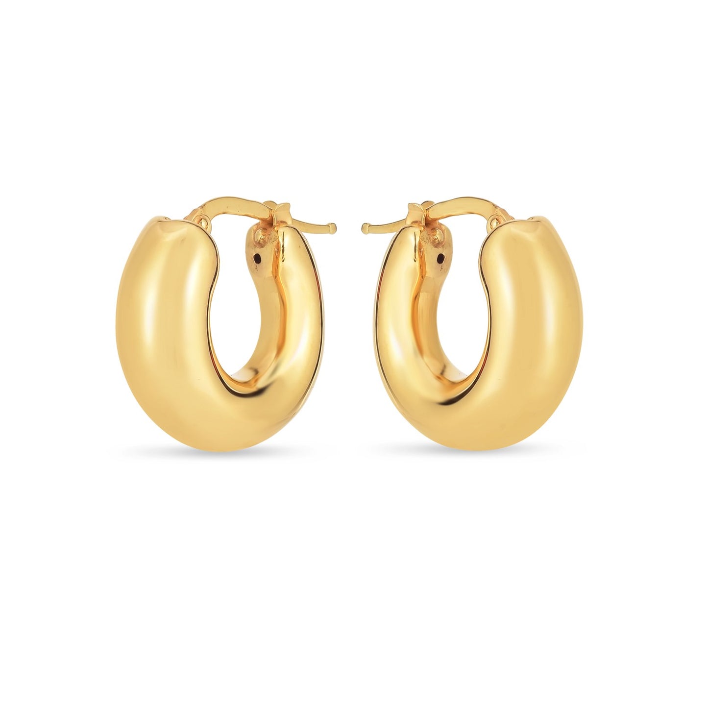 14k Yellow Gold Small Puffy Hoops RCJ