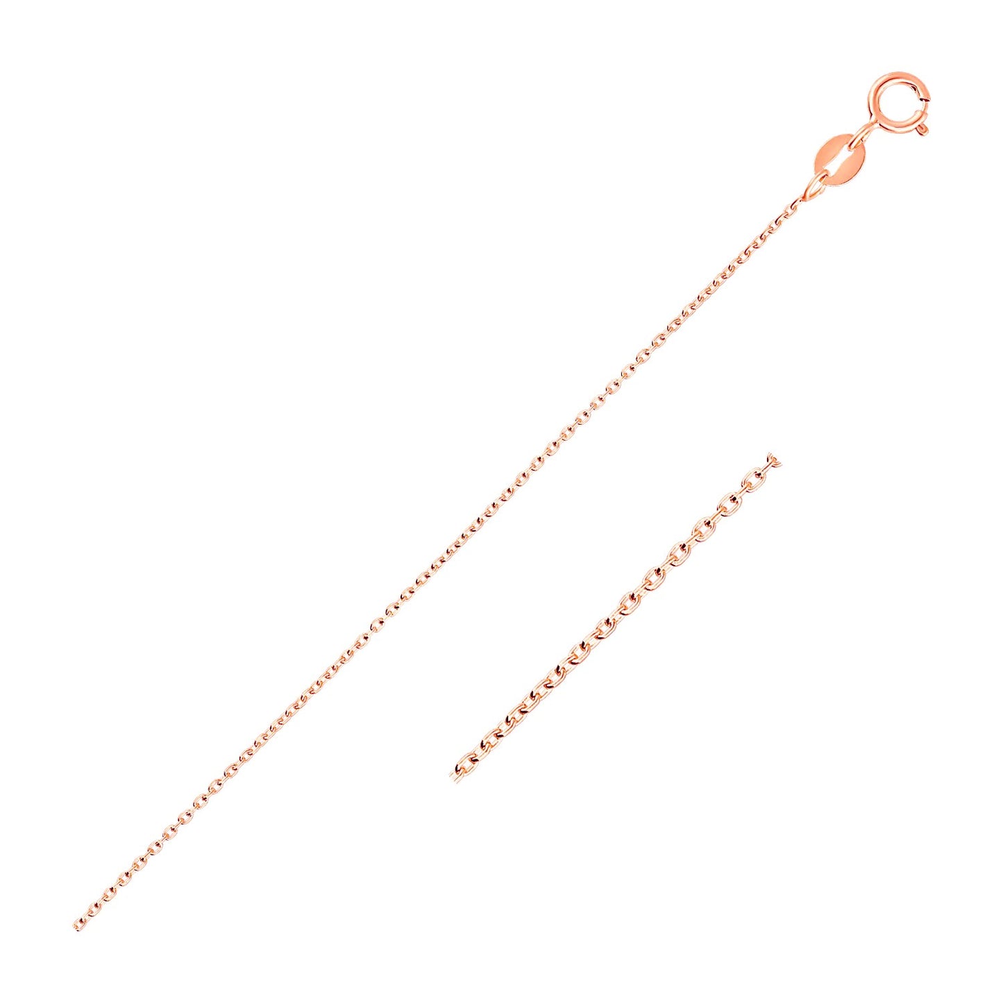 14k Pink Gold Oval Cable Link Chain (0.97 mm)Monde Trend