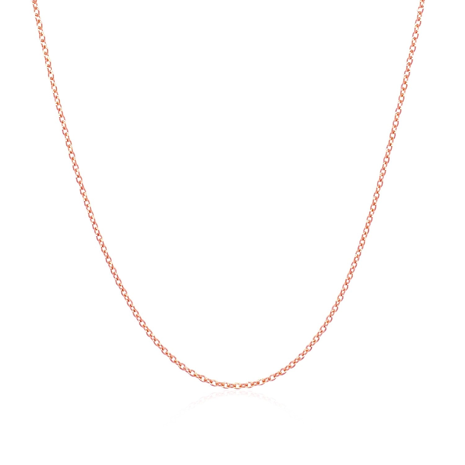 14k Pink Gold Oval Cable Link Chain (0.97 mm)Monde Trend