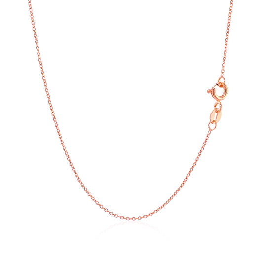 14k Pink Gold Oval Cable Link Chain (0.97 mm)Monde Trend