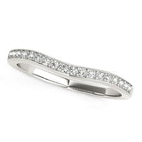 14k White Gold Curved Diamond Wedding Ring (1/4 cttw)Monde Trend