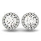 14k White Gold Four Prong Round Halo Diamond Earrings (1 1/6 cttw)Monde Trend