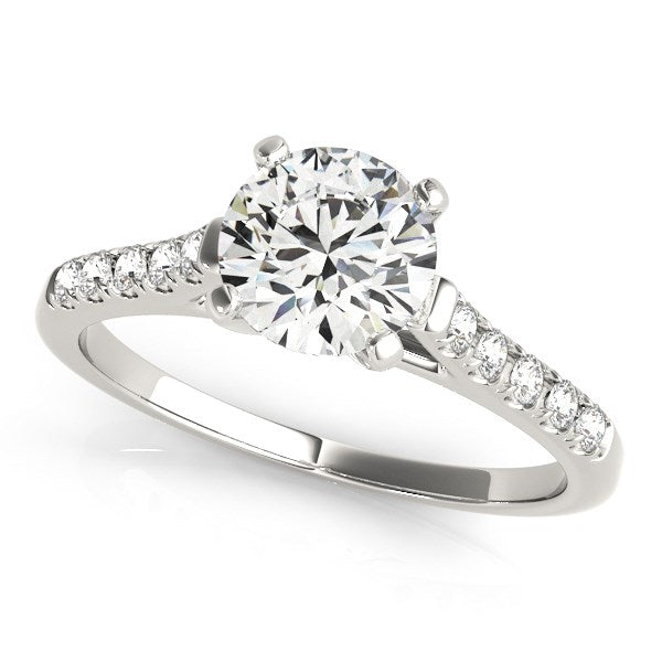 14k White Gold Cathedral Design Diamond Engagement Ring (1 1/8 cttw)Monde Trend