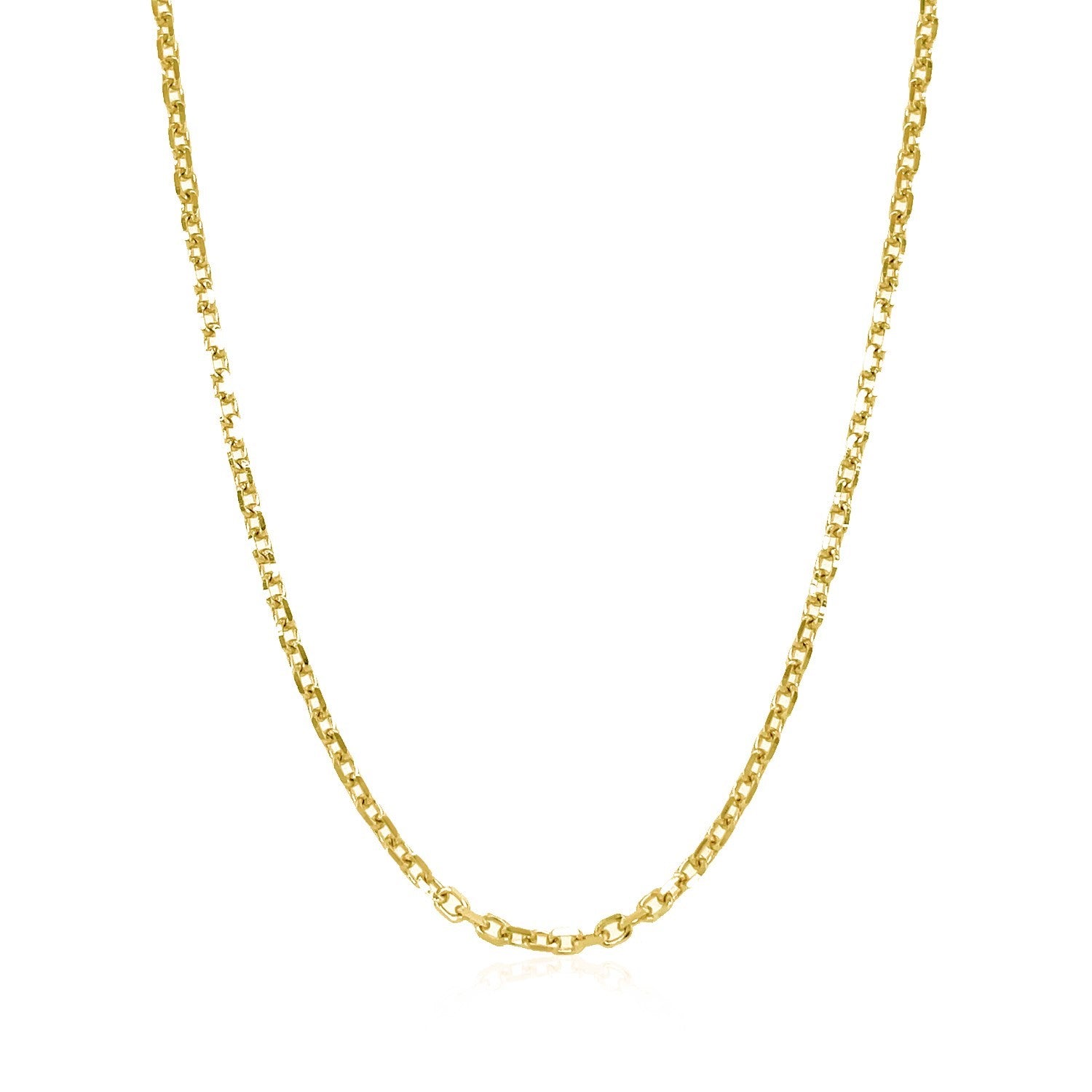 18k Yellow Gold Diamond Cut Cable Link Chain (1.90 mm) RCJ