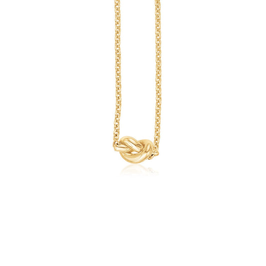 14k Yellow Gold Chain Necklace with Polished Knot RCJ