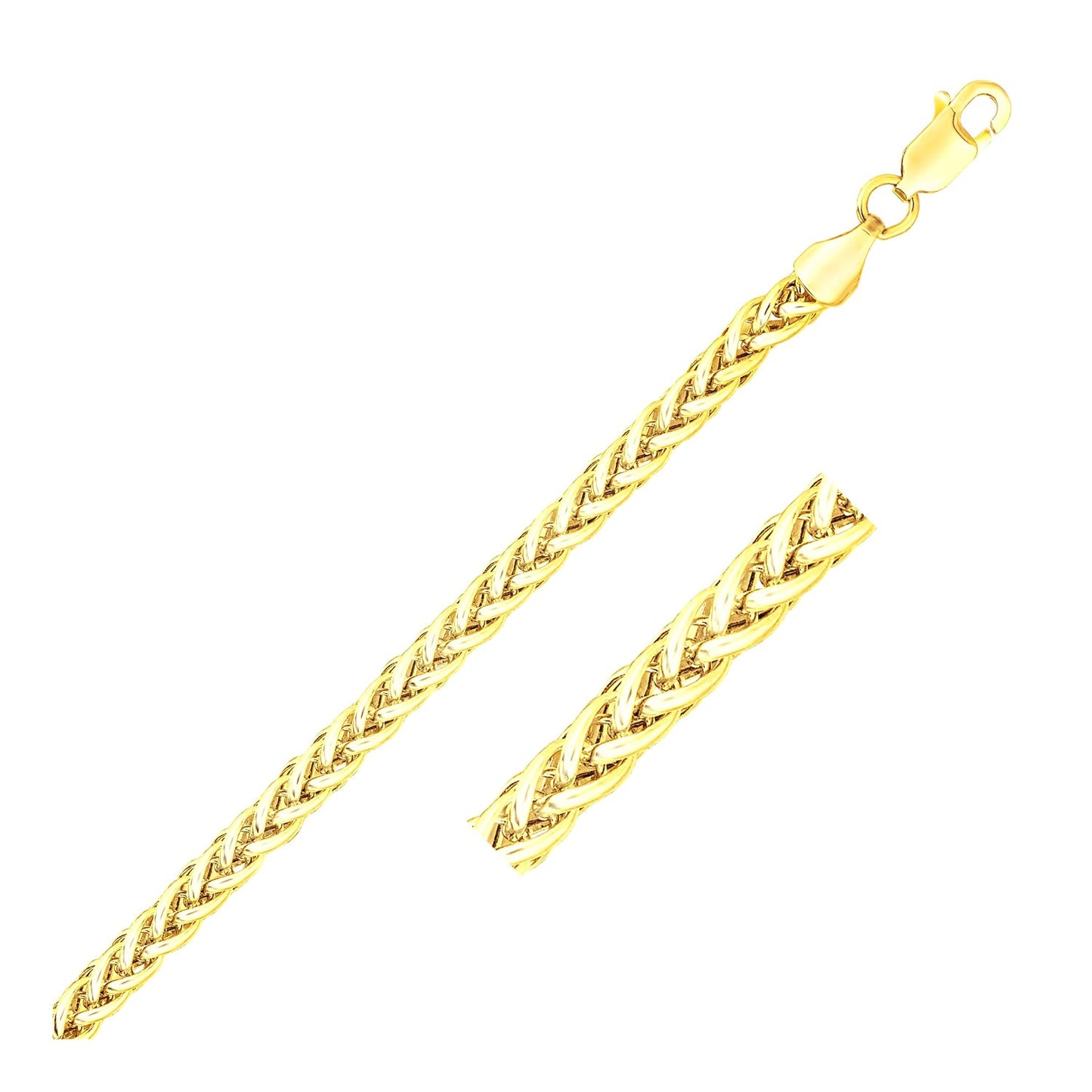 14k Yellow Gold Light Weight Wheat Bracelet  (3.20 mm) RCJ