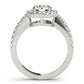 14k White Gold Classic with Pave Halo Diamond Engagement Ring (1 1/2 cttw)Monde Trend