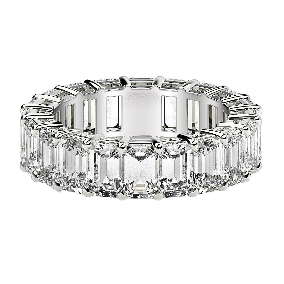 Emerald Cut Lab Grown Diamond Eternity Ring in 14k White Gold (7 cttw FG/VS2) RCJ