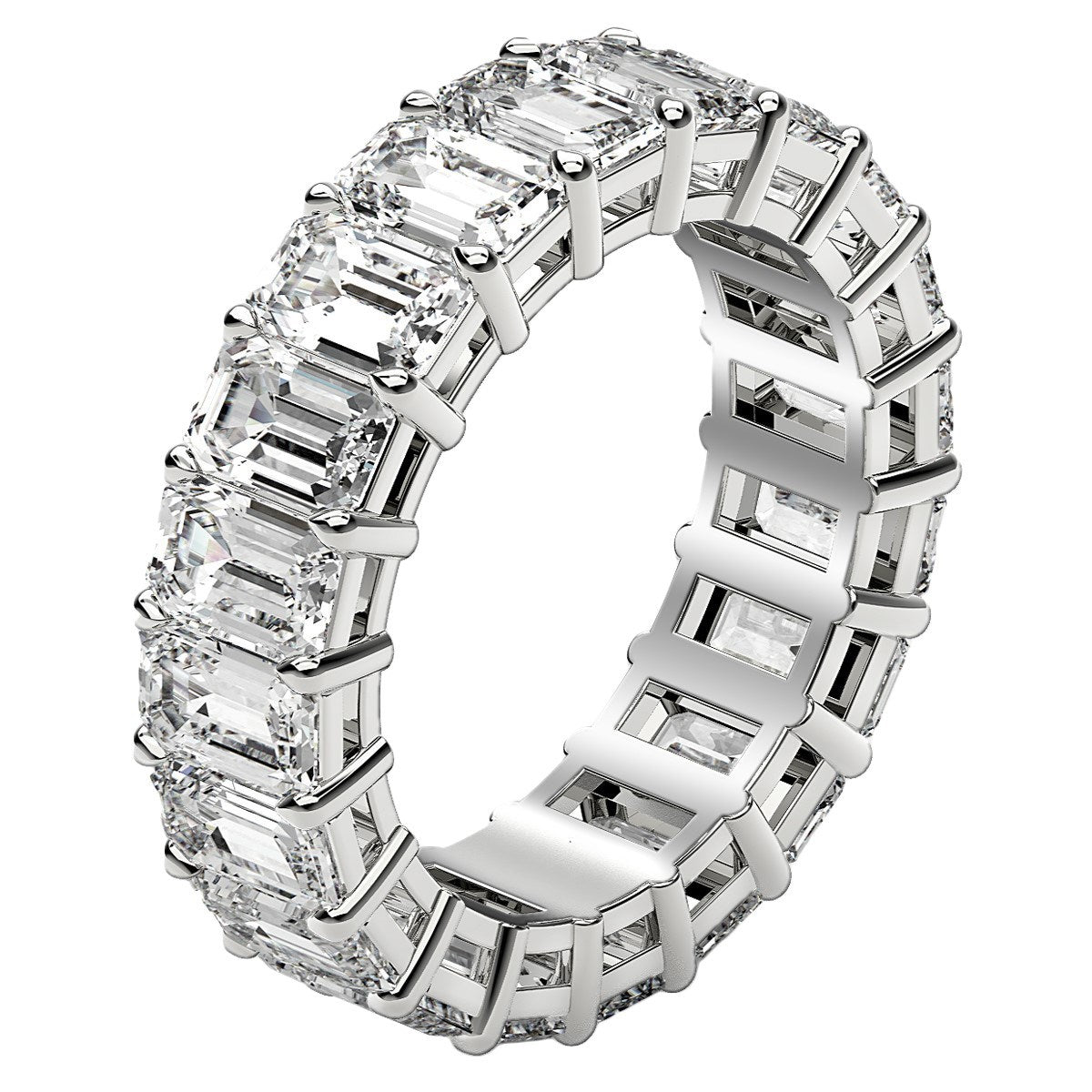 Emerald Cut Lab Grown Diamond Eternity Ring in 14k White Gold (7 cttw FG/VS2) RCJ