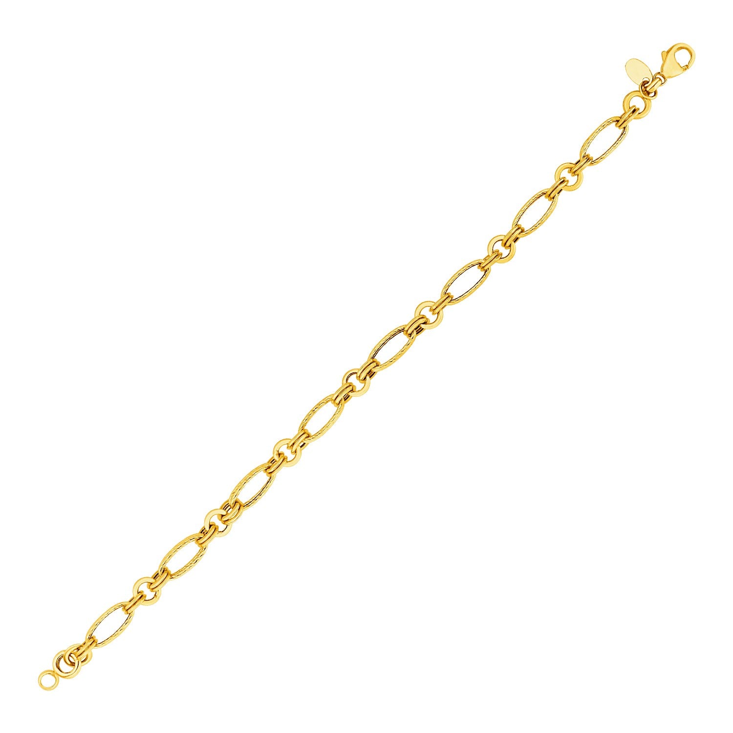 14k Yellow Gold Twisted and Polished Link Bracelet RCJ