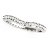 14k White Gold Curved Diamond Wedding Band (1/6 cttw)Monde Trend