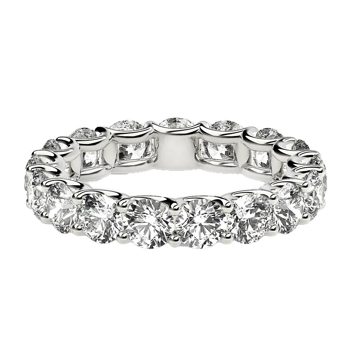 Round Cut Lab Grown Diamond Eternity Ring in 14k White Gold (3 cttw FG/VS2) RCJ