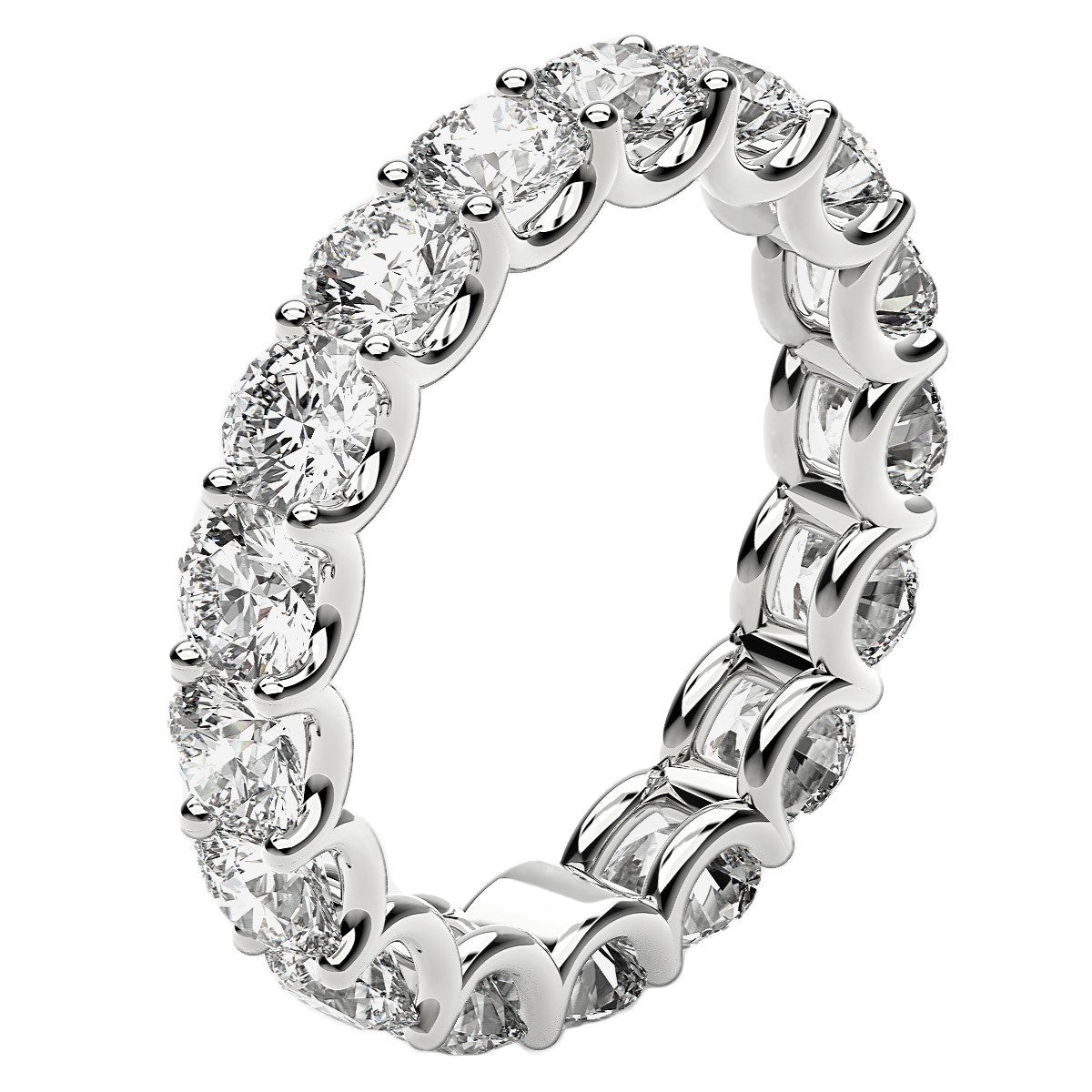 Round Cut Lab Grown Diamond Eternity Ring in 14k White Gold (3 cttw FG/VS2) RCJ