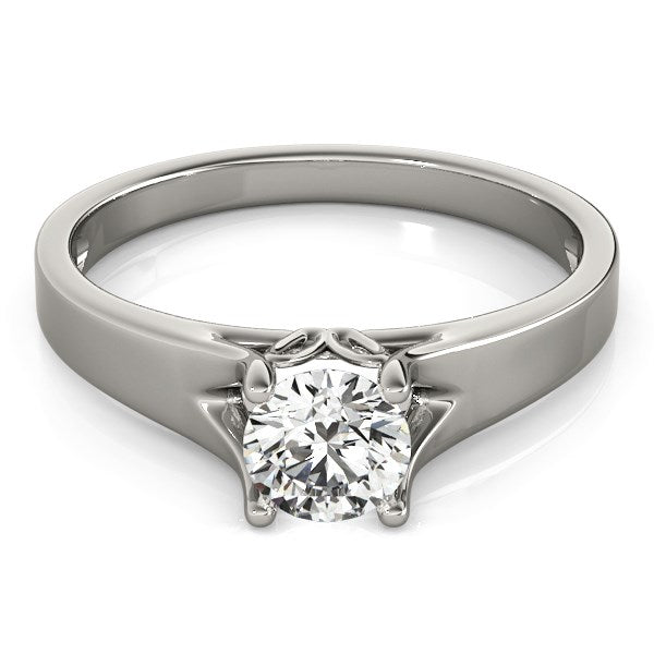 14k White Gold Prong Set Style Solitaire Diamond Engagement Ring (1/2 cttw) RCJ