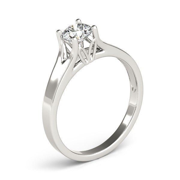 14k White Gold Prong Set Style Solitaire Diamond Engagement Ring (1/2 cttw) RCJ