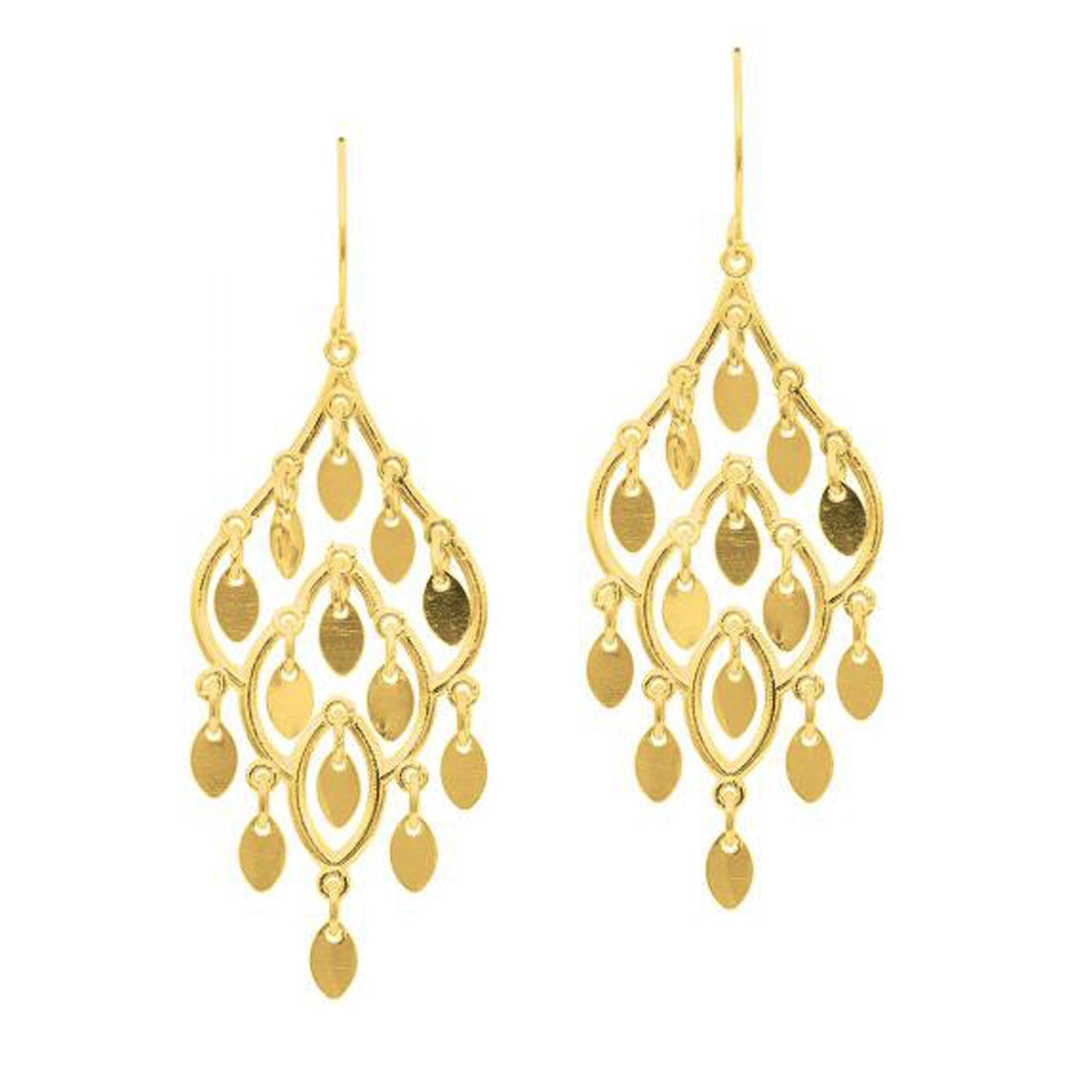 14K Yellow Gold Polished Chandelier Earring RCJ