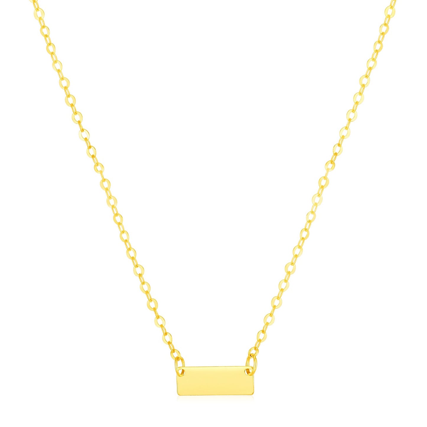 14k Yellow Gold Polished Mini Bar Necklace RCJ