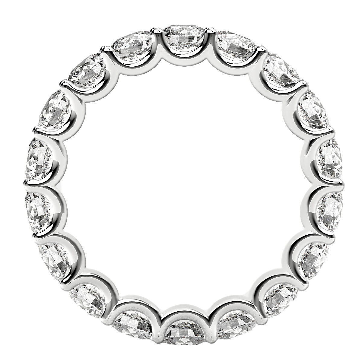 Round Cut Lab Grown Diamond Eternity Ring in 14k White Gold (2 cttw FG/VS2) RCJ