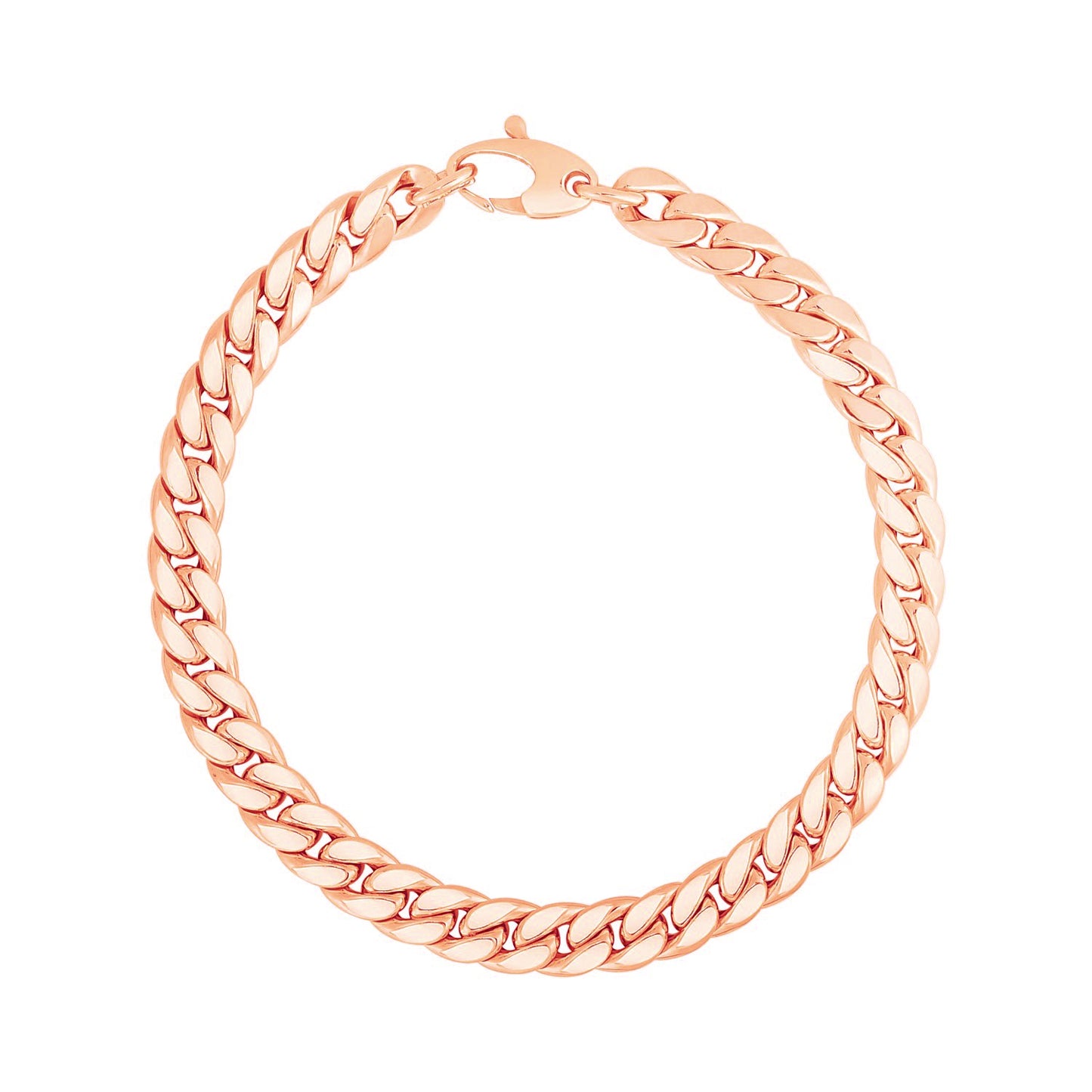 14K Rose Gold Cuban Link Bracelet (5.90 mm)Monde Trend