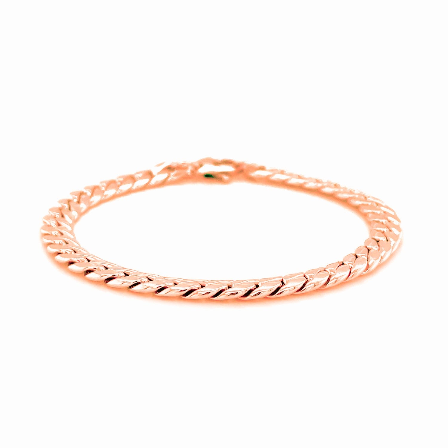 14K Rose Gold Cuban Link Bracelet (5.90 mm)Monde Trend