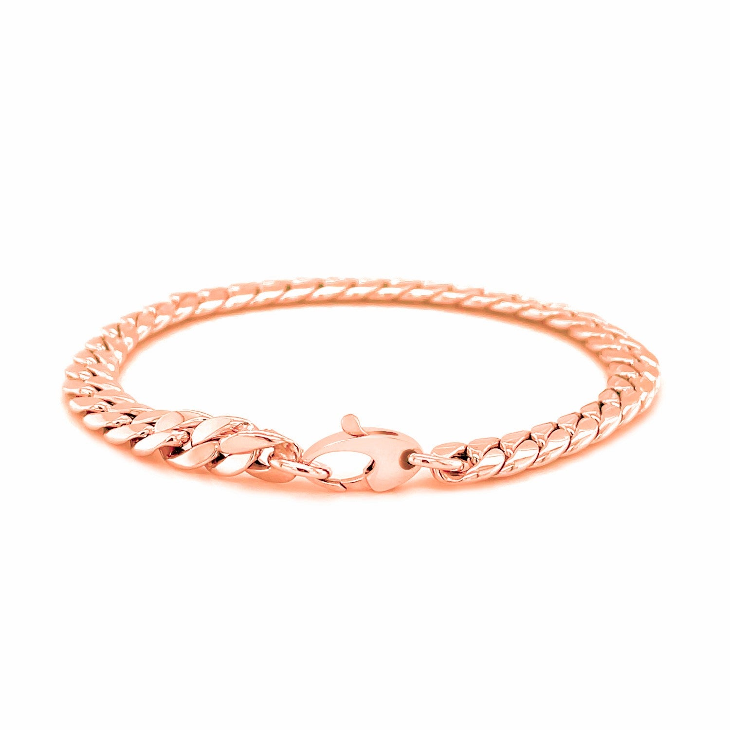 14K Rose Gold Cuban Link Bracelet (5.90 mm)Monde Trend