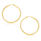 10k Yellow Gold Polished Hoop Earrings (1.5x30mm)Monde Trend