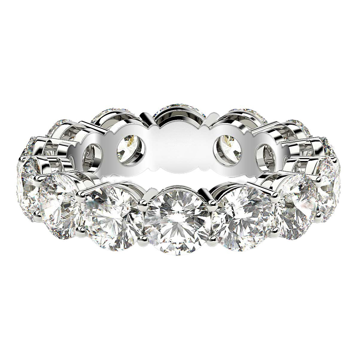 Round Cut Lab Grown Diamond Eternity Ring in 14k White Gold (6 cttw FG/VS2) RCJ