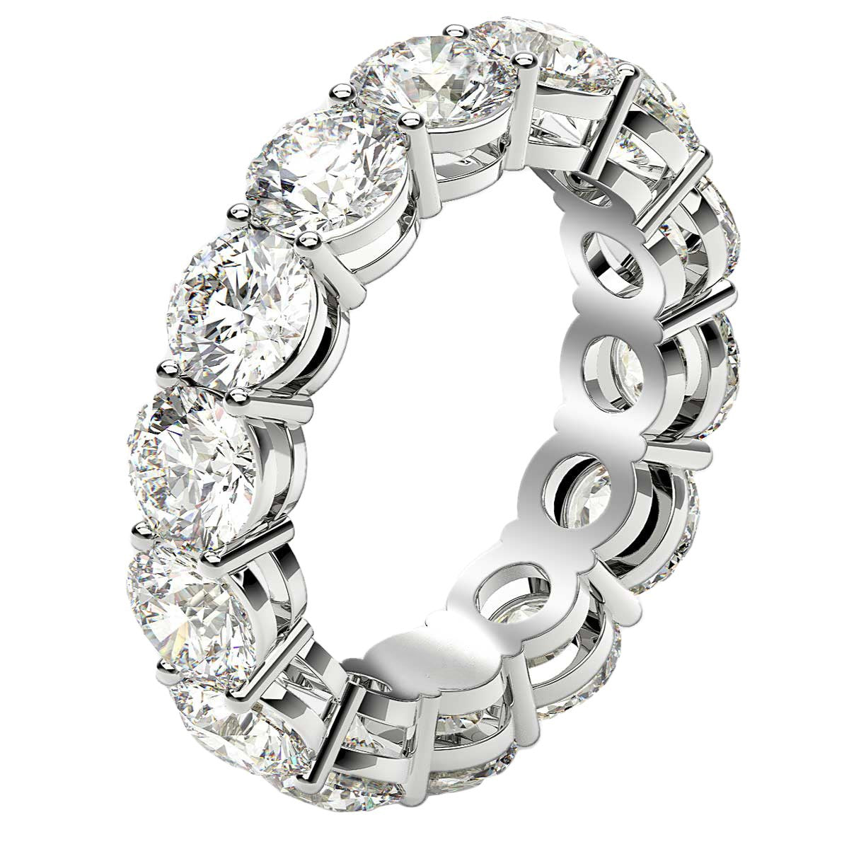 Round Cut Lab Grown Diamond Eternity Ring in 14k White Gold (6 cttw FG/VS2) RCJ