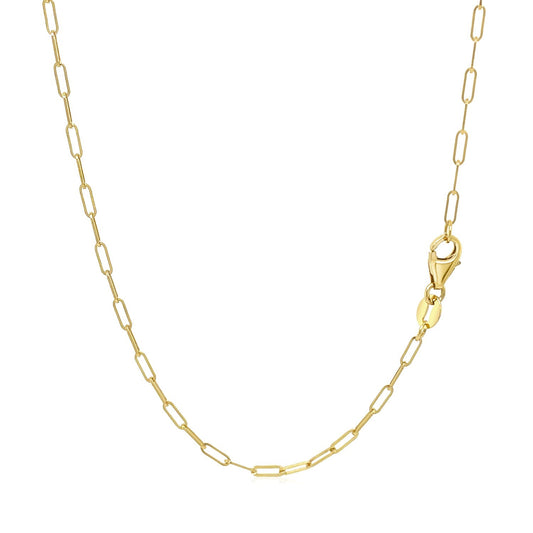 18K Yellow Gold Fine Paperclip Chain (1.50 mm) RCJ