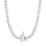 Sterling Silver Polished Wide Link Toggle Necklace RCJ