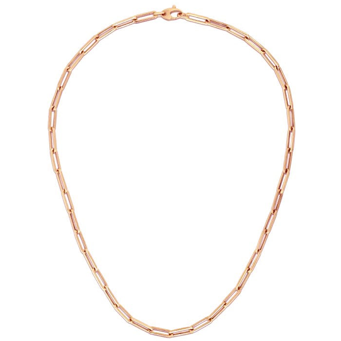 14K Rose Gold Bold Paperclip Chain (4.20 mm)Monde Trend