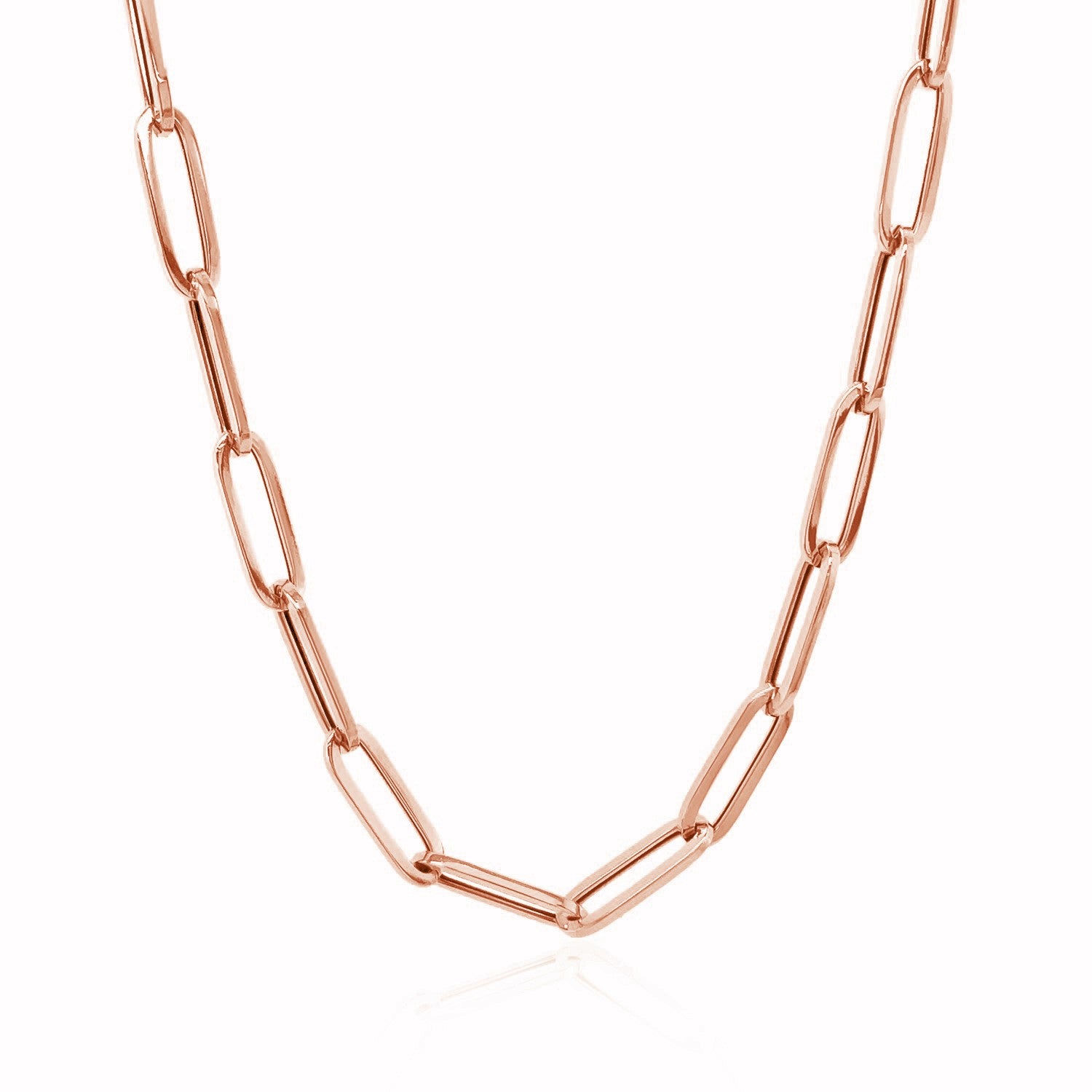 14K Rose Gold Bold Paperclip Chain (4.20 mm)Monde Trend