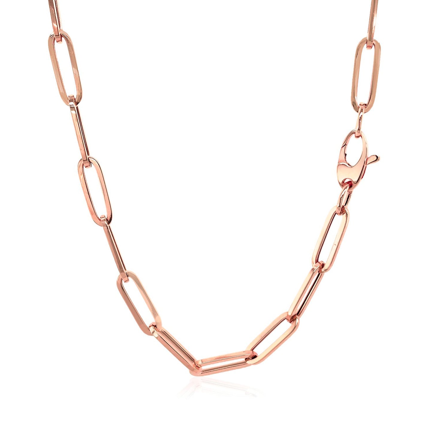 14K Rose Gold Bold Paperclip Chain (4.20 mm)Monde Trend