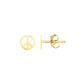 14k Yellow Gold Post Earrings with Peace Signs(6.9mm) RCJ