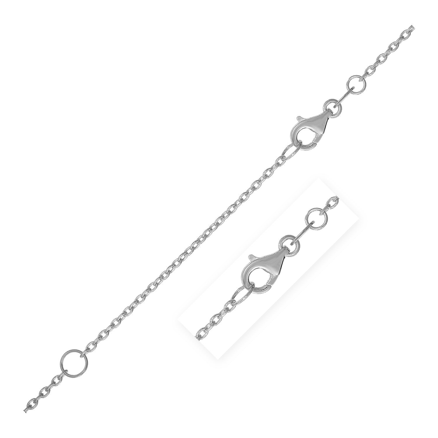 Extendable Cable Chain in 14k White Gold (1.50 mm) RCJ